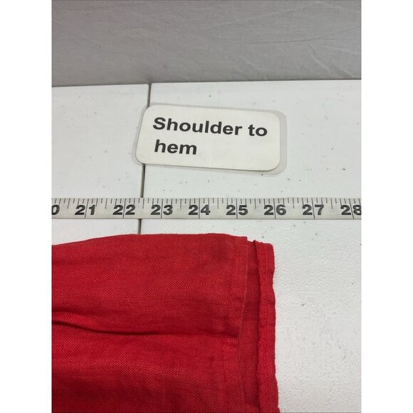 Valentina Naldi Womens size M Red 100% Linen Blouse Ruffles Made in Italy - Picture 4 of 8